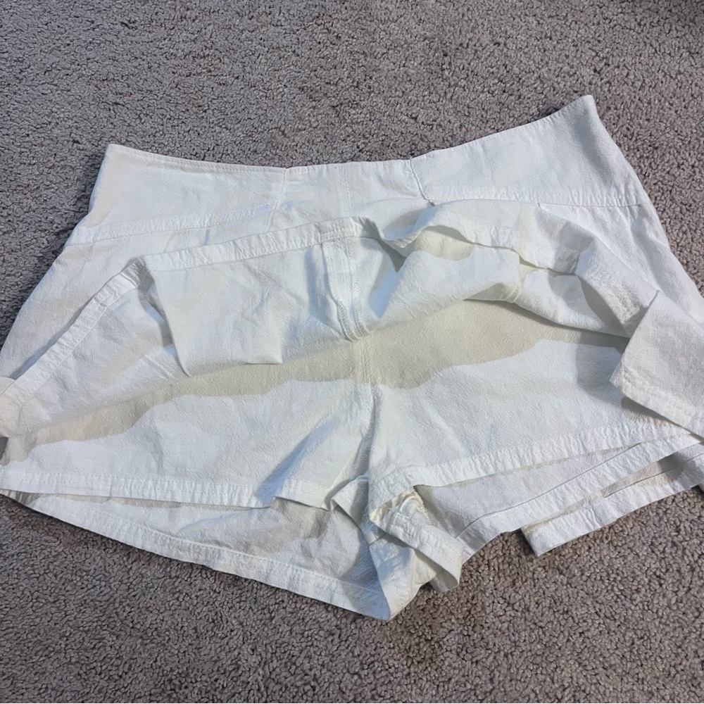 NWT Free People Heartbreaker Cotton Skort in Ivory Pleated Side Zip Closure - Picture 6 of 12